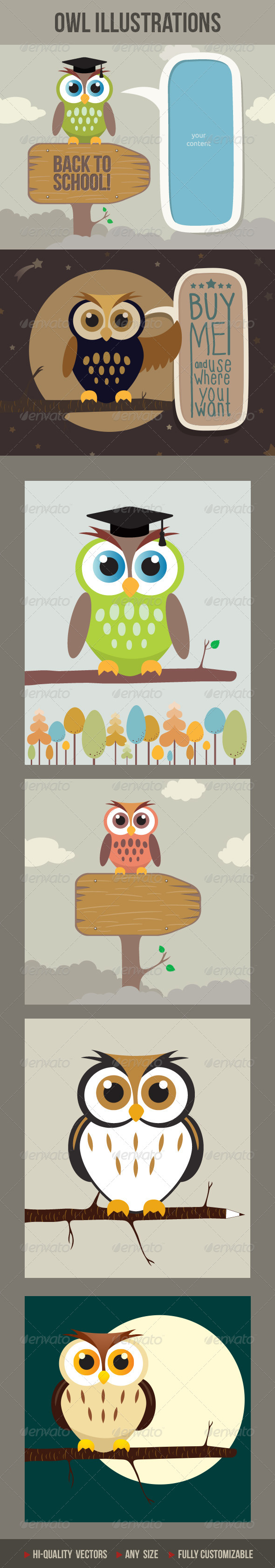 Cartoon Owls