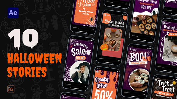 Halloween Sale Social Media Stories For AE Openers template preview