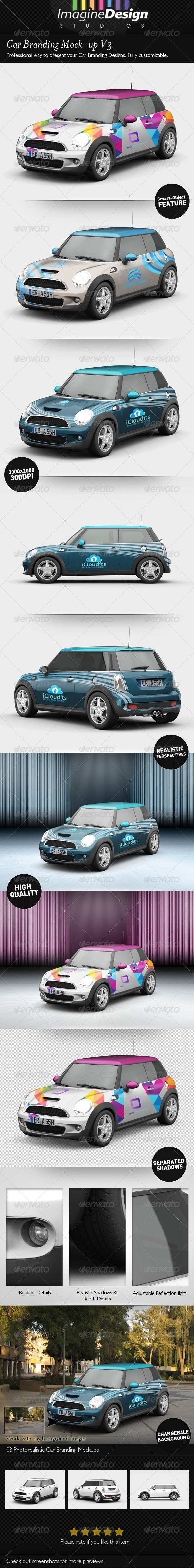 Car Branding Mock-up V3 - Vehicle Wraps Print