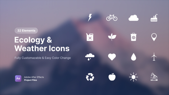 Ecology & Weather Icons Elements template preview