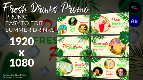 Fresh Drinks Promo Openers template preview
