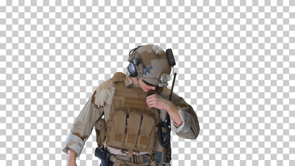 Marine walks, holds a radio station and gives orders, Alpha Channel alt