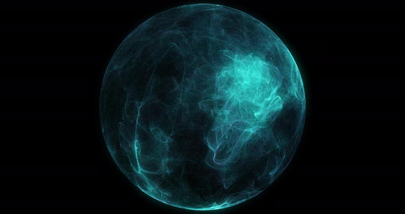 Abstract particle sphere, science background.