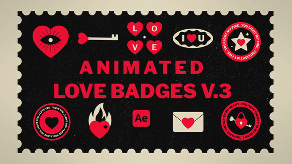Animated Love Badges V.3 Elements template preview