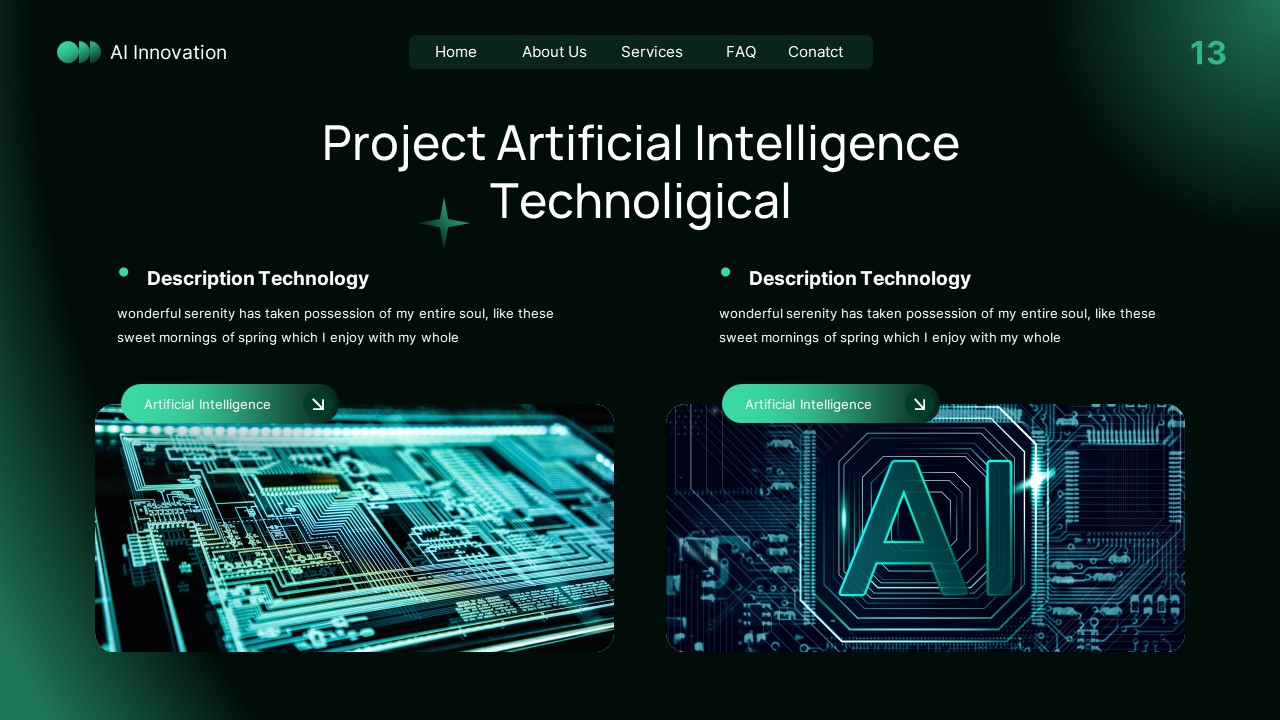 AI Innovation PowerPoint Presentation Template, Presentation Templates