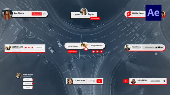 Clean Social Media Titles /Ae Titles template preview