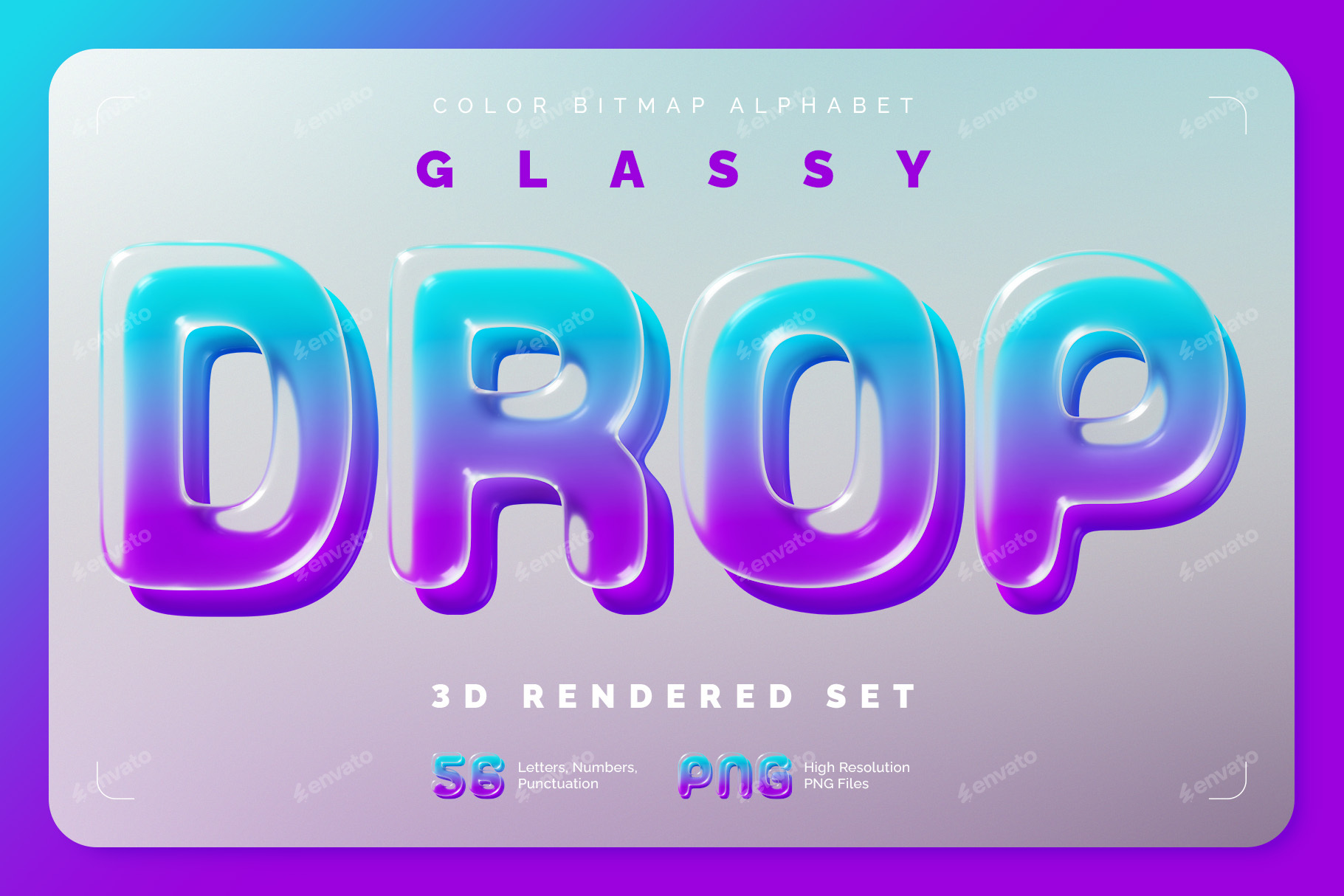 Glassy Drop - Color Bitmap Alphabet, Graphics | GraphicRiver