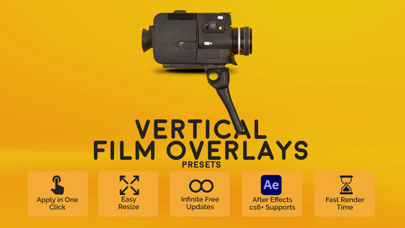 Vertical Film Overlays Elements template preview