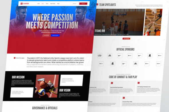 Leagueon ? Sports League & Tournament Elementor Template Kit
