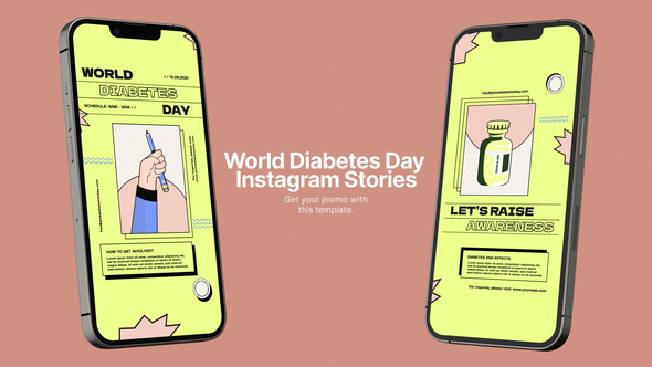 World Diabetes Day Instagram Stories Openers template preview