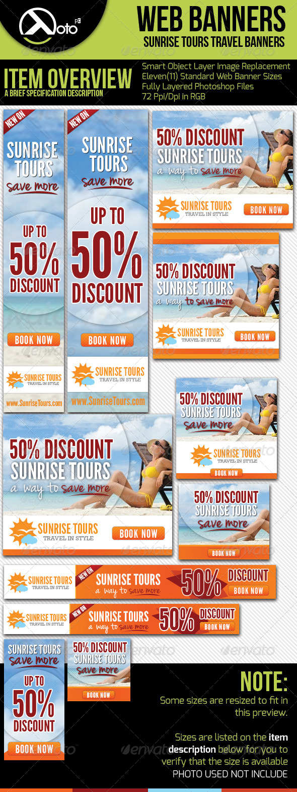 Travel Web Banners - Banners & Ads Web Elements