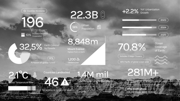 Geography Number Text Titles template preview