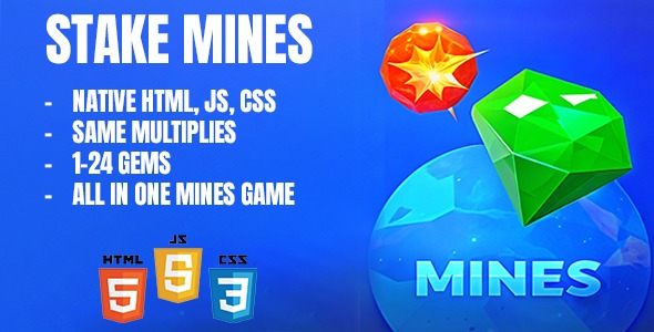 Stake mines game HTML/CSS/JS