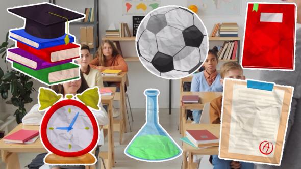 Back to school paper elements. Elements template preview