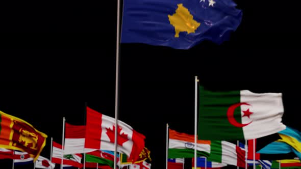 Kosovo Flag With World Flags In Alpha Channel