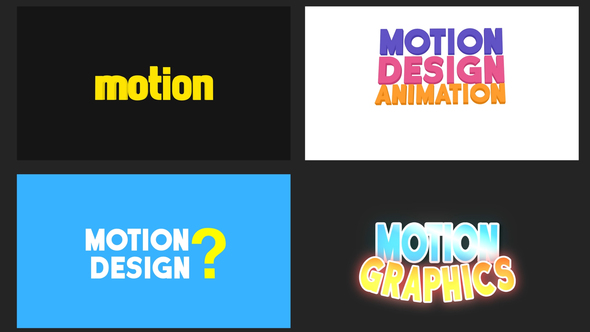 5 Creative Cartoon Text Animation Pack Titles template preview