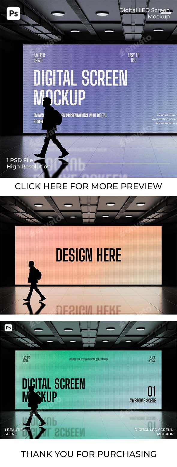 Digital LED Screen Mockup