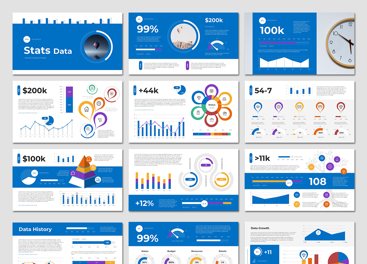 BUNDLE Data PowerPoint Presentation Template, Presentation Templates