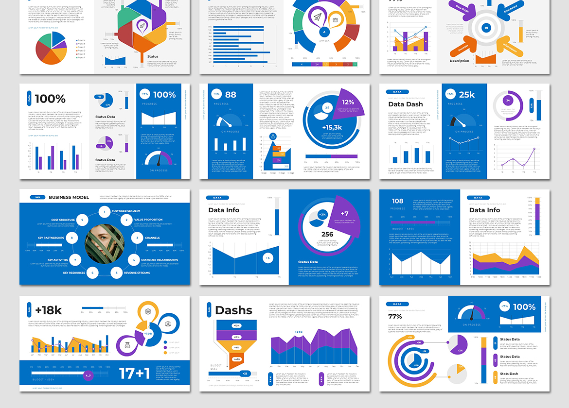 BUNDLE Data PowerPoint Presentation Template, Presentation Templates