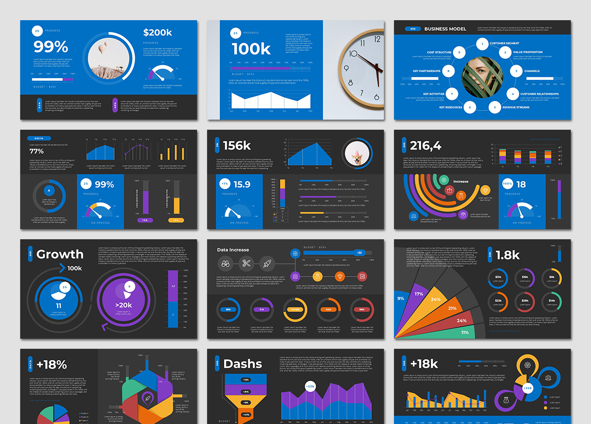 BUNDLE Data PowerPoint Presentation Template, Presentation Templates