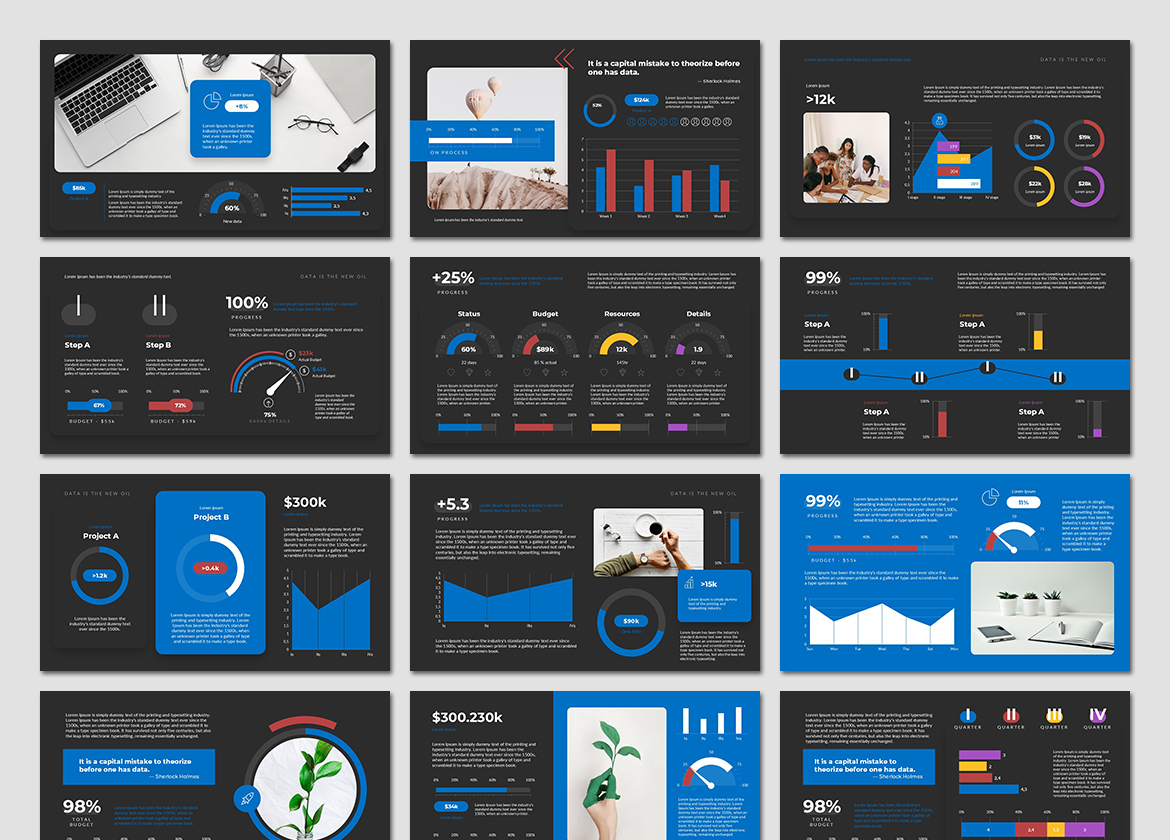 BUNDLE Data PowerPoint Presentation Template, Presentation Templates