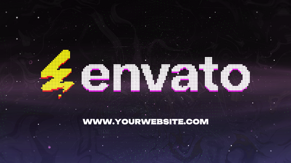 Pixel Glitch Logo Logo Stings template preview