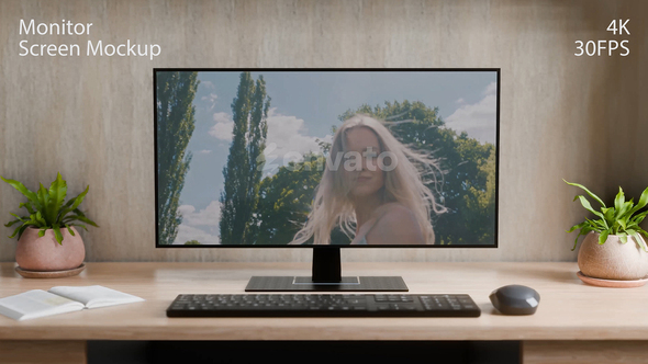 Monitor Screen Mockup 02 Video Displays template preview
