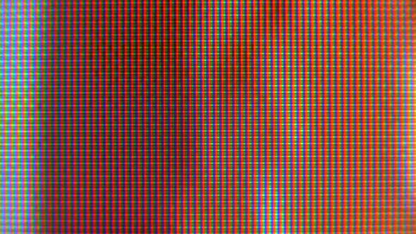 Close-up of the Monitor's Pixels. RGB Pixels on the TV. alt