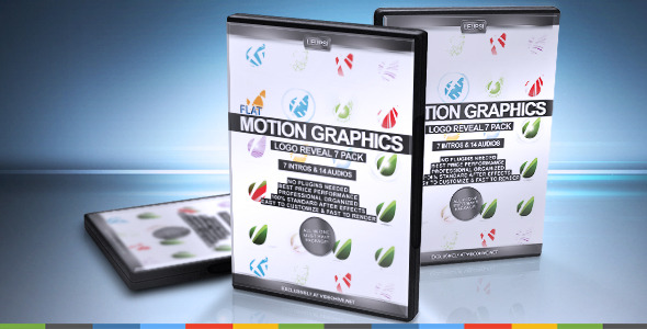 Flat Motion Graphics Logo Reveal 7 Pack