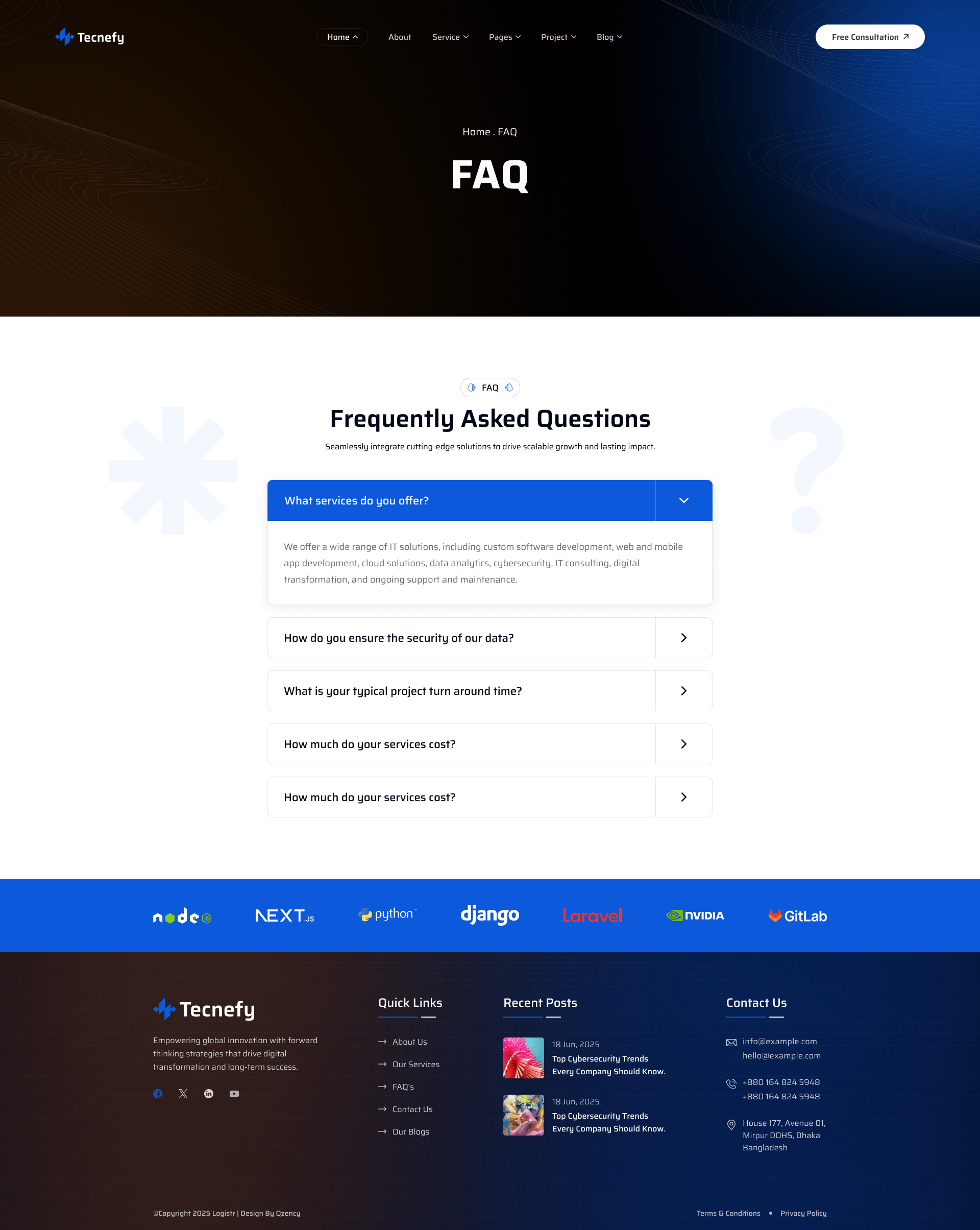 Tecnefy - Software & IT Solutions Figma Template by egenstheme ...