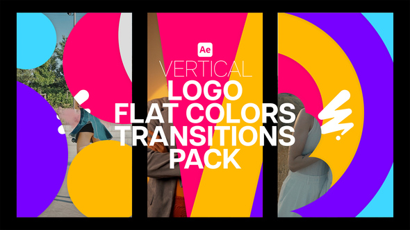 Vertical Logo Flat Colors Transitions Pack Elements template preview