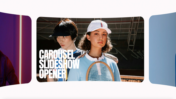 Carousel Slideshow Opener Video Displays template preview