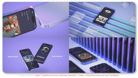 Stylish Mobile Mockup Presentation Product Promo template preview