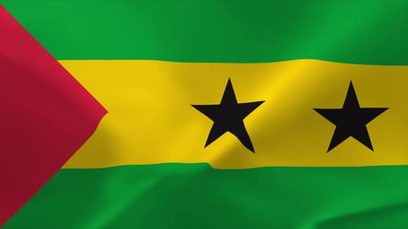 Sao Tome and Principe Waving Flag Animation 4K Moving Wallpaper Background alt