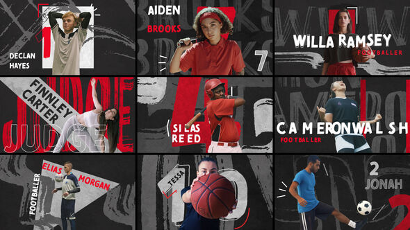 Dynamic Freeze Frame Sports Elements template preview