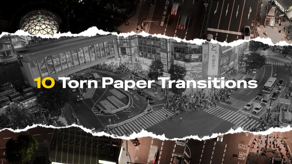 Torn Paper Transitions broadcast-packages template preview