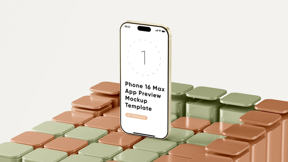 Phone 16 Max App Preview Screen Template Product Promo template preview