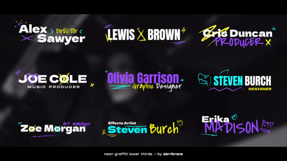 Neon Graffiti Lower Thirds / AE Elements template preview