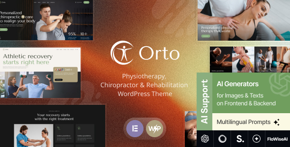 Orto - Physiotherapy, Chiropractor & Rehabilitation WordPress Theme
