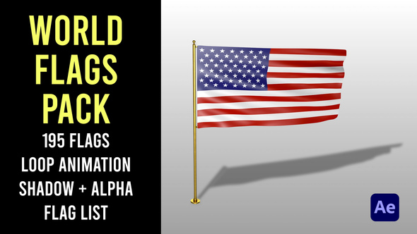 World Flags Pack Loop Shadow + Alpha Elements template preview