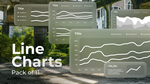 Line Charts Infographics template preview