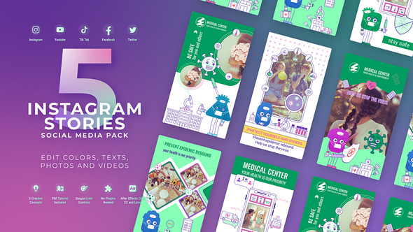 Medical Healthcare Vertical Stories Video Displays template preview