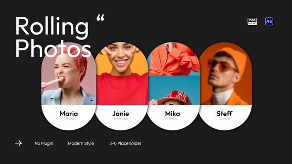 Rolling Photo Slideshow Openers template preview