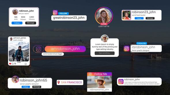 Instagram Follow Elements Titles template preview