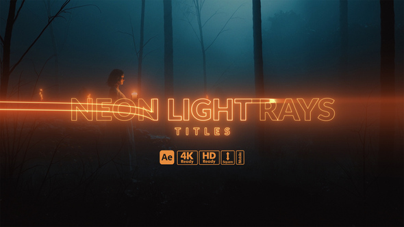 Neon Light Rays Titles Titles template preview