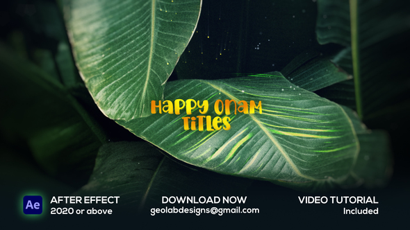 Happy Onam Titles Openers template preview