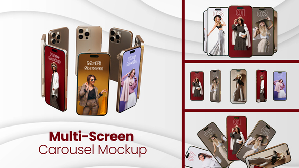 Phone Multi-Screen Carousel Mockup Product Promo template preview