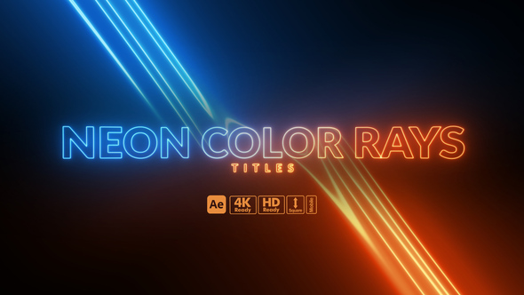 Neon Color Rays Titles Titles template preview