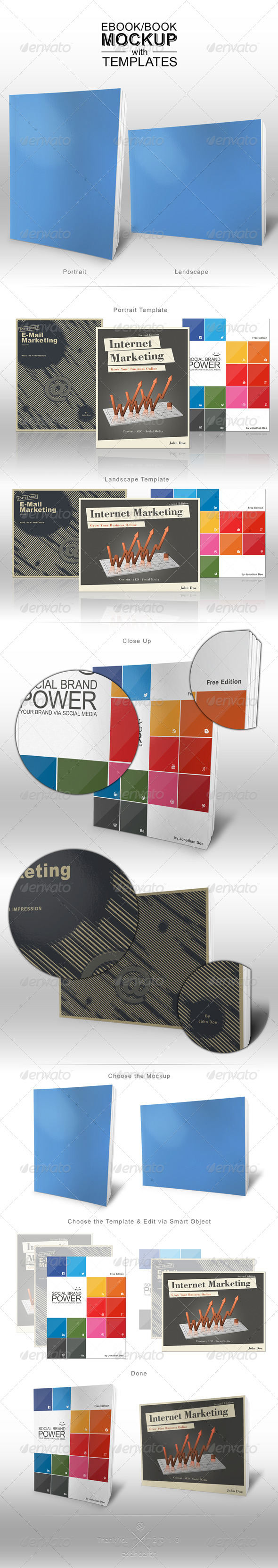 Download Ebook/Book Mockup with Templates by zoeindesign | GraphicRiver