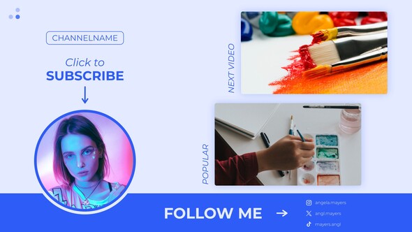 Modern End Screens broadcast-packages template preview